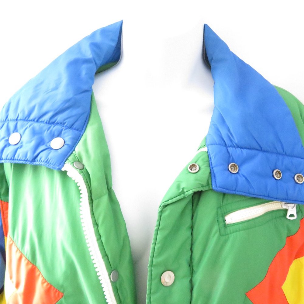 Vintage Camel Down Rainbow Ski Jacket Sz Medium - Picture 5 of 7